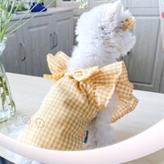 Red Check Bowknot Pet Clothes
