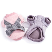 Brushed bow pet clothes