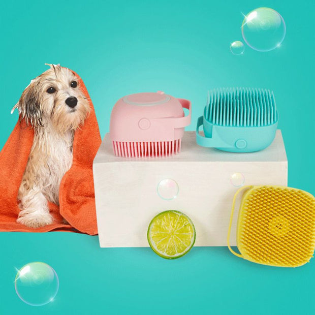 Comb Scrubber Shampoo Dispenser For Pet Washing